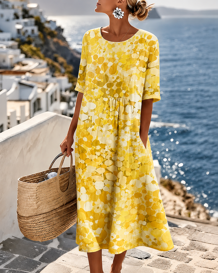 ELEGANTE VESTIDO MIDI DE FLORES PARA MUJERES