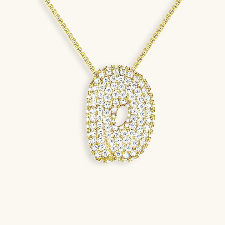 Melanie – Doble corazón en collar dorado