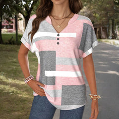 Macarena · Blusa de Color en Bloques con Escote en V - Raúl & Sara Madrid