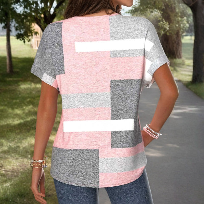 Macarena · Blusa de Color en Bloques con Escote en V - Raúl & Sara Madrid