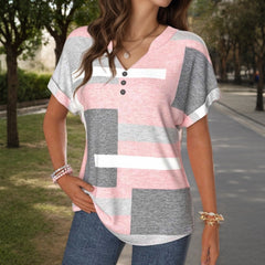 Macarena · Blusa de Color en Bloques con Escote en V - Raúl & Sara Madrid