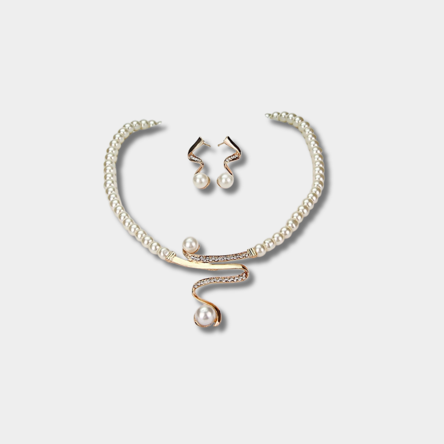 Conjunto de collar y aretes con perlas naturales - Raúl & Sara Madrid