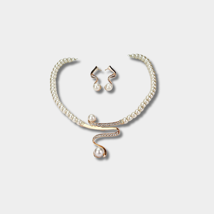 Susanna - Juego de collar y pendientes de perlas naturales