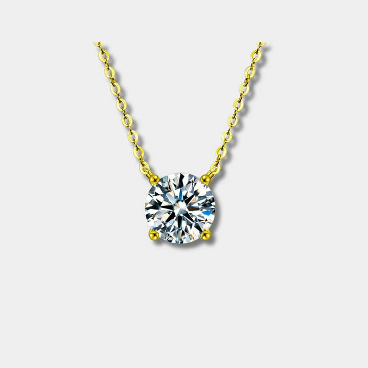 Rafaela - Collar de zirconio con baño de oro de 18K en plata