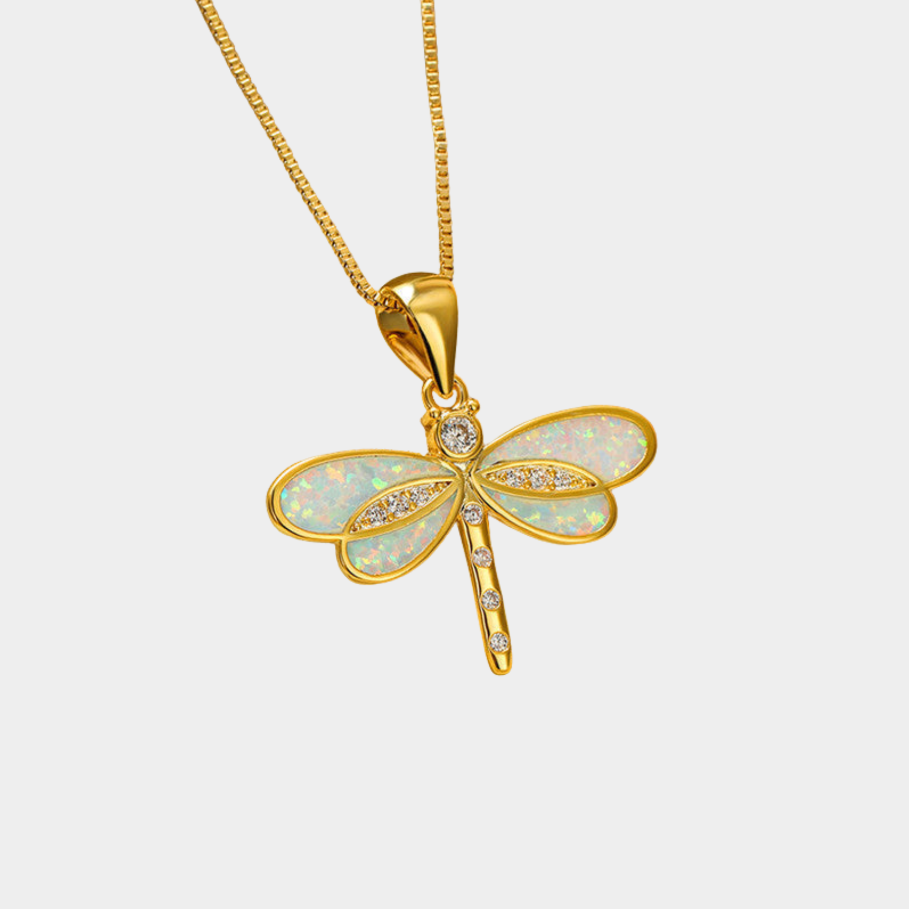 Collar dorado en forma de mariposa con ópalo - Raúl & Sara Madrid