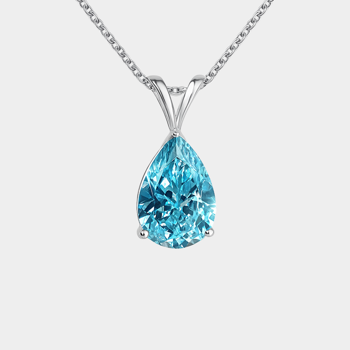 Collar de Plata Melina con Colgante Azul Claro
