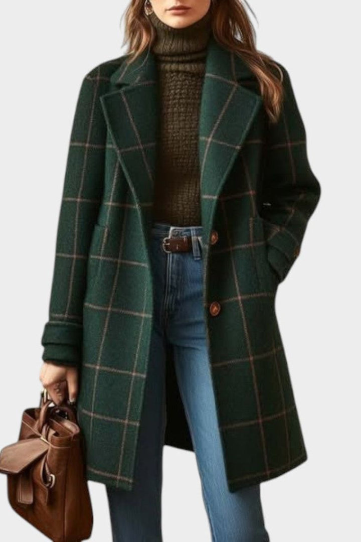 Adriana™ | Abrigo Clásico de Invierno con Diseño de Cuadros