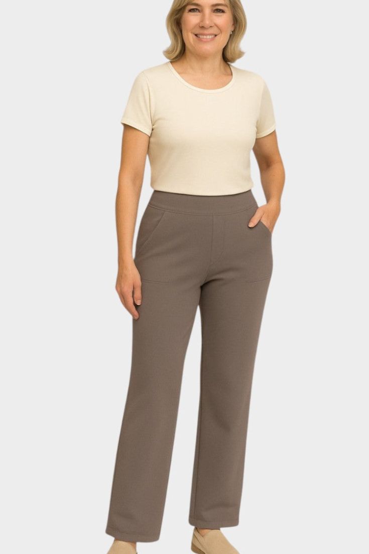 Calista · Pantalones de mujer de pierna ancha en marrón - Raúl & Sara Madrid