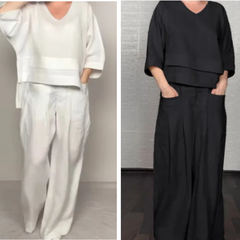 Conjunto de algodón y lino de 2 piezas - Raúl & Sara Madrid