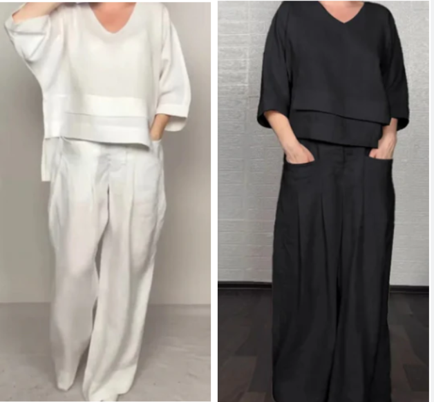 Conjunto de algodón y lino de 2 piezas - Raúl & Sara Madrid