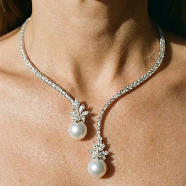 Elegante y Brillante Collar de Perlas en Plata