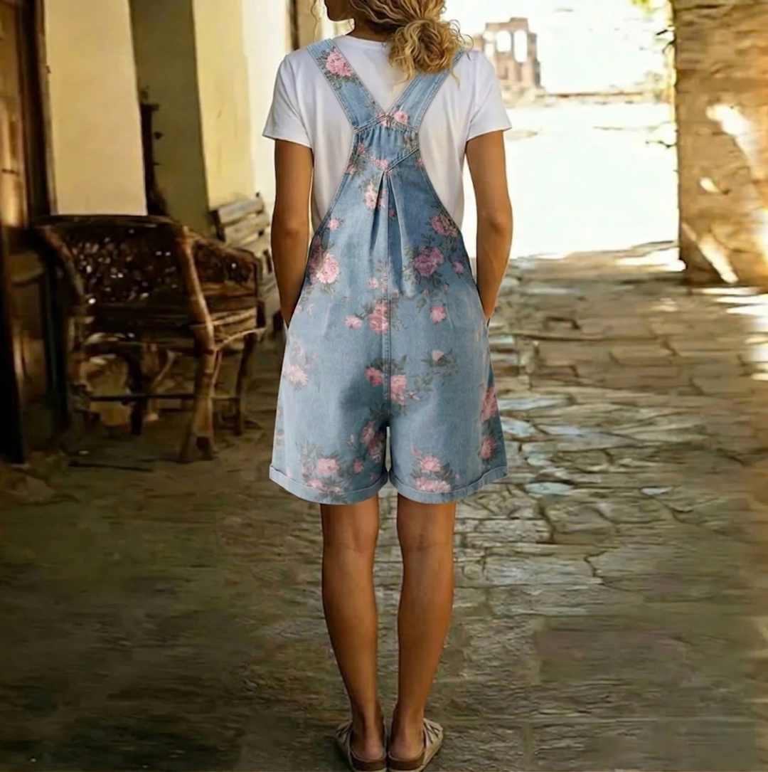 Úrsula™ | Mono corto de mezclilla con bordado floral