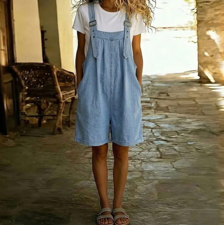 Olalla™ | Short Denim Overalls with Adjustable Straps