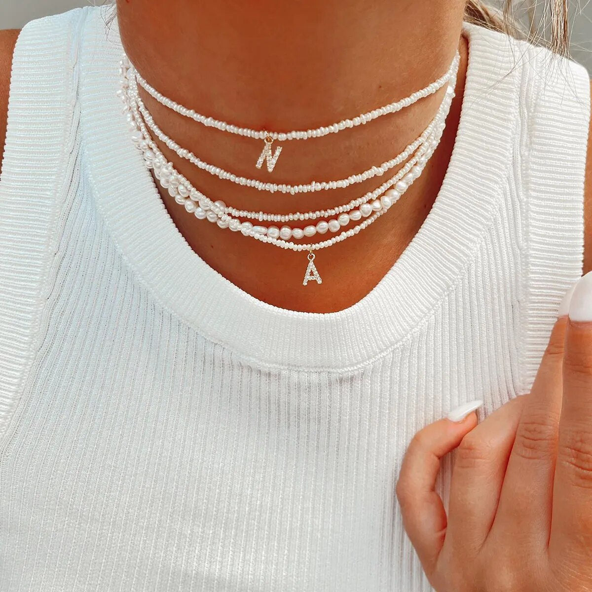 Doble collar dorado con colgante - Raúl & Sara Madrid