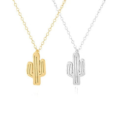 Collar dorado con colgante de cactus - Raúl & Sara Madrid