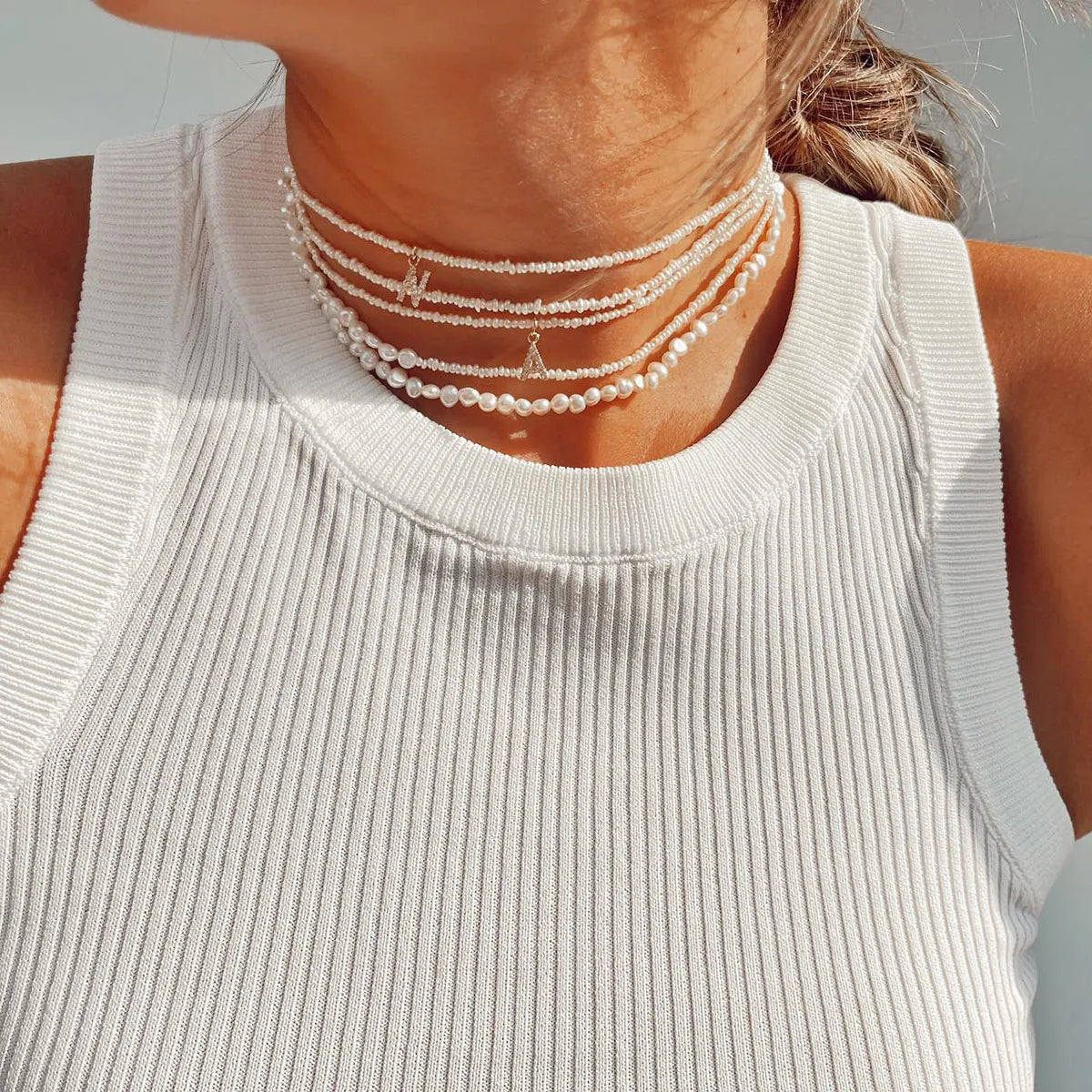 Doble collar dorado con colgante - Raúl & Sara Madrid