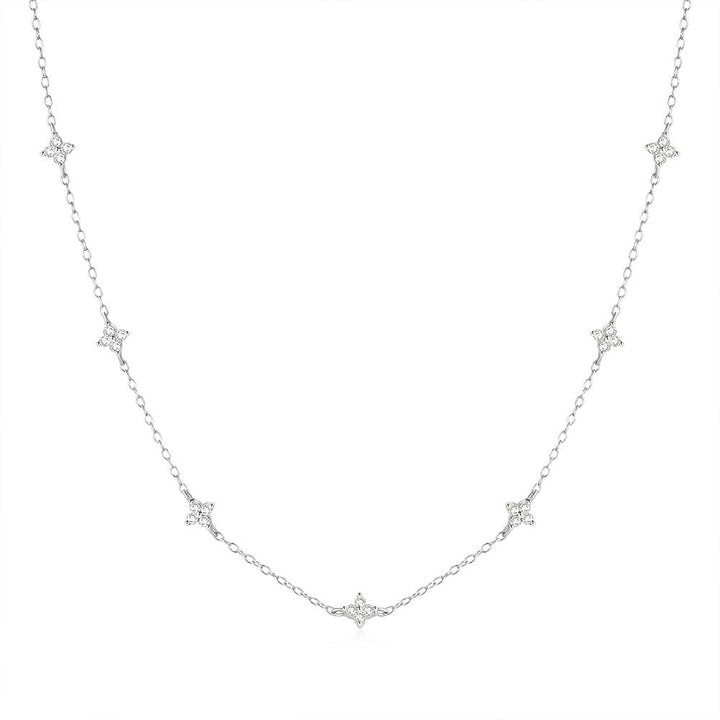 Veronica – Delicate Silver Chain with Vertical Pendant