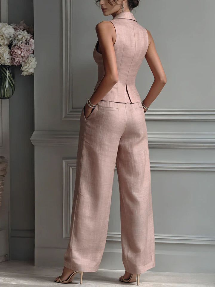 Mayra™|Conjunto de dos piezas con escote en V y botones