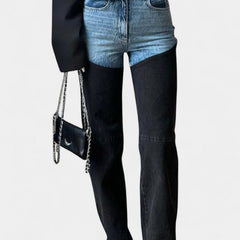 Mijie Jeans de Cintura Alta con Detalles de Patchwork y Corte Recto - Raúl & Sara Madrid