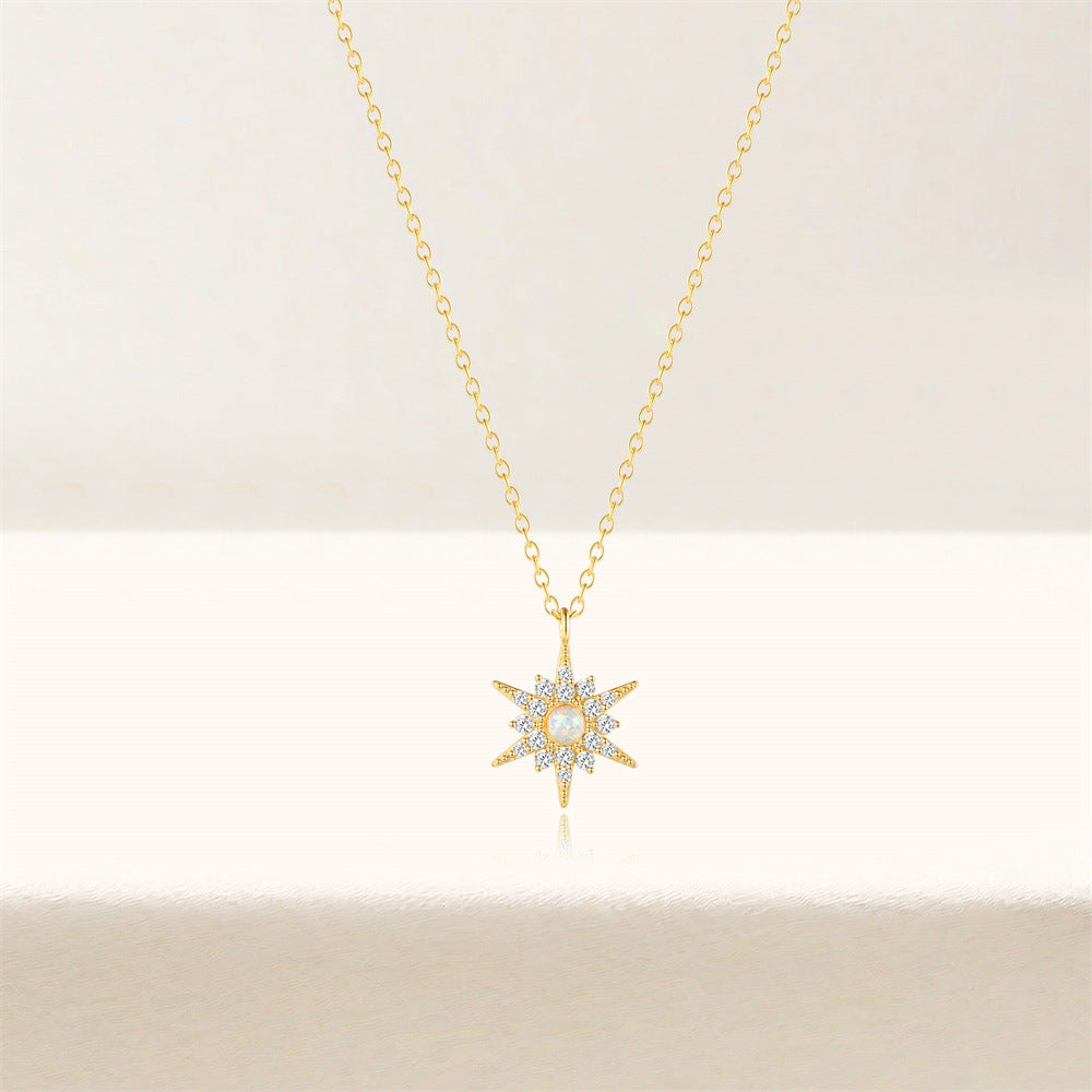 Amálie – Collar de plata delicado con colgante circular.