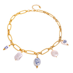 Collar de oro con adornos de piedra. - Raúl & Sara Madrid