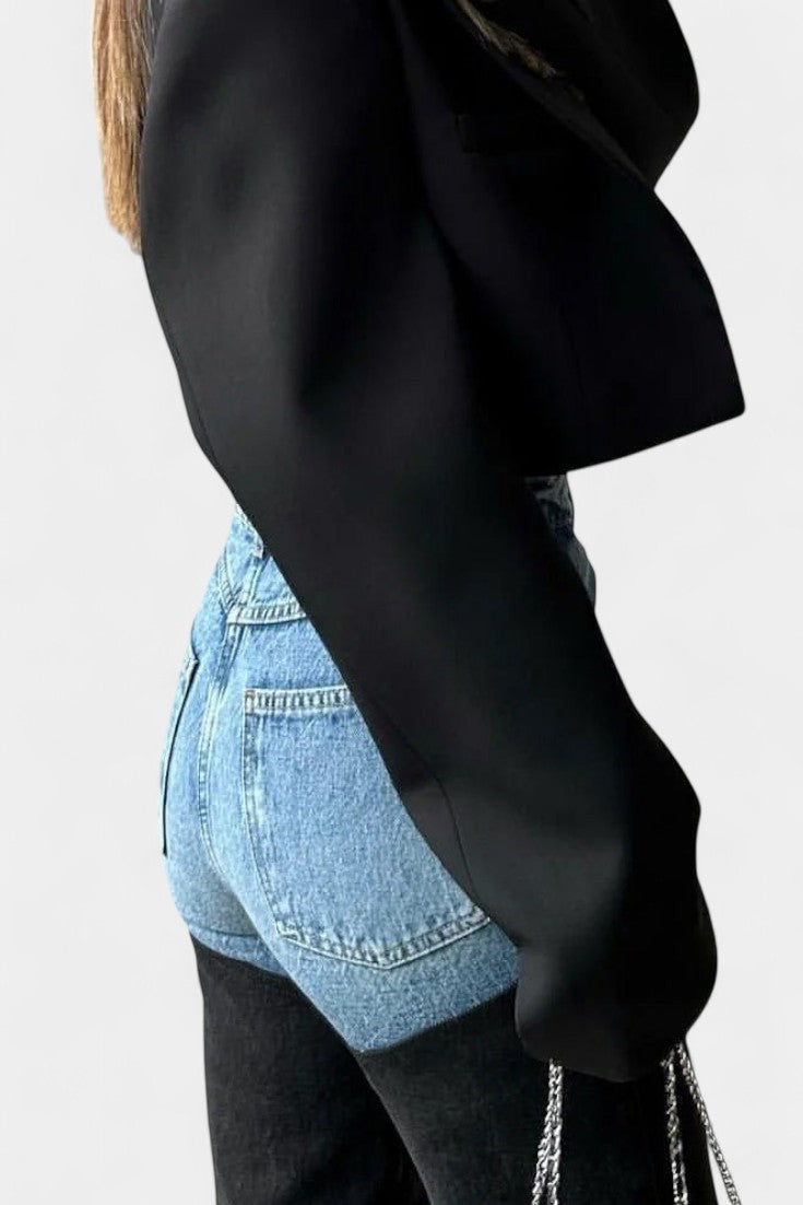 Mijie Jeans de Cintura Alta con Detalles de Patchwork y Corte Recto - Raúl & Sara Madrid