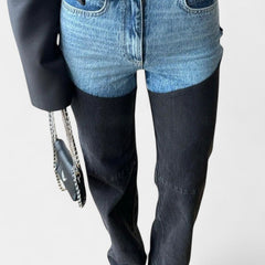 Mijie Jeans de Cintura Alta con Detalles de Patchwork y Corte Recto - Raúl & Sara Madrid