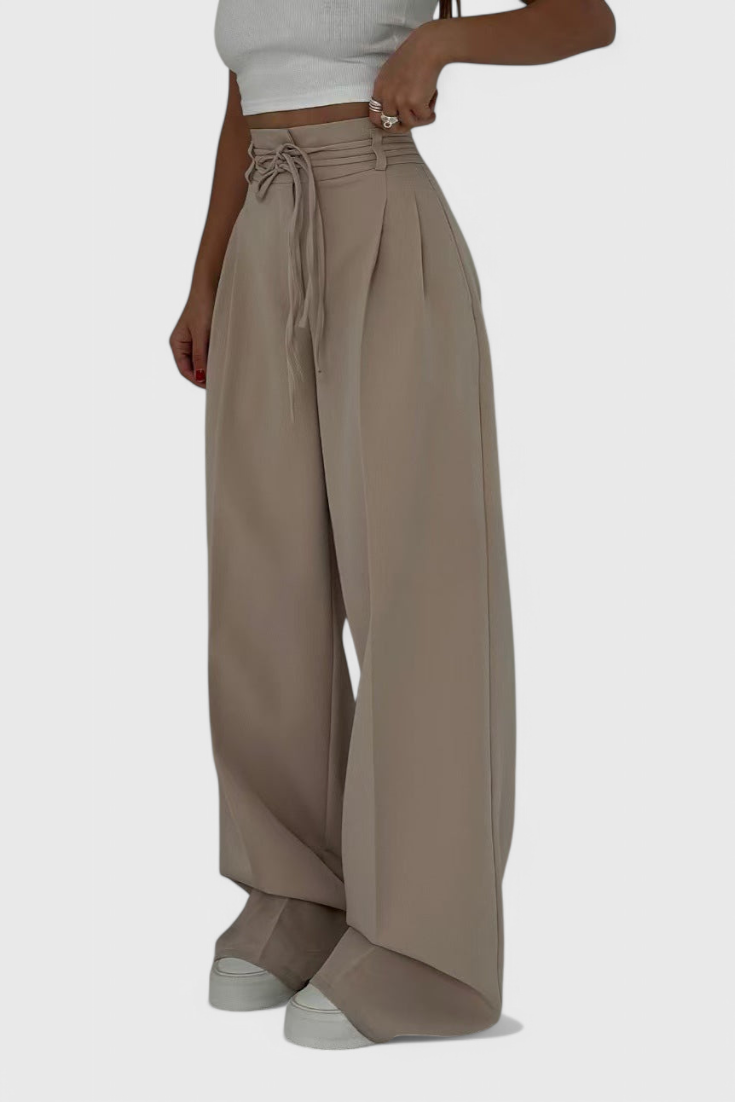 Sophie Pantalones de pierna ancha con cintas ajustables