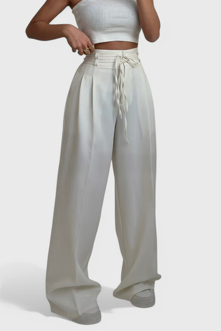 Sophie Pantalones de pierna ancha con cintas ajustables