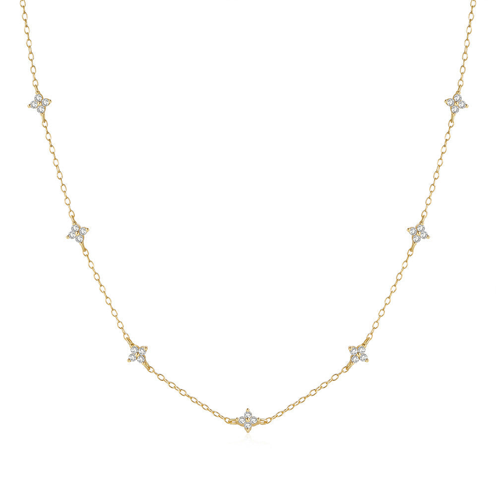 Veronica – Delicate Silver Chain with Vertical Pendant