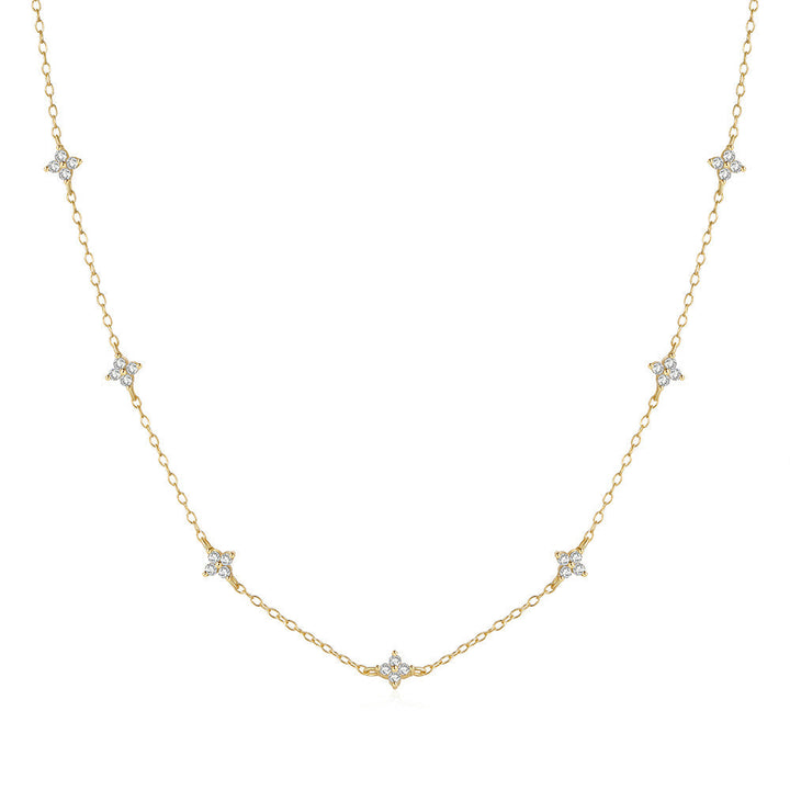 Veronica – Delicate Silver Chain with Vertical Pendant