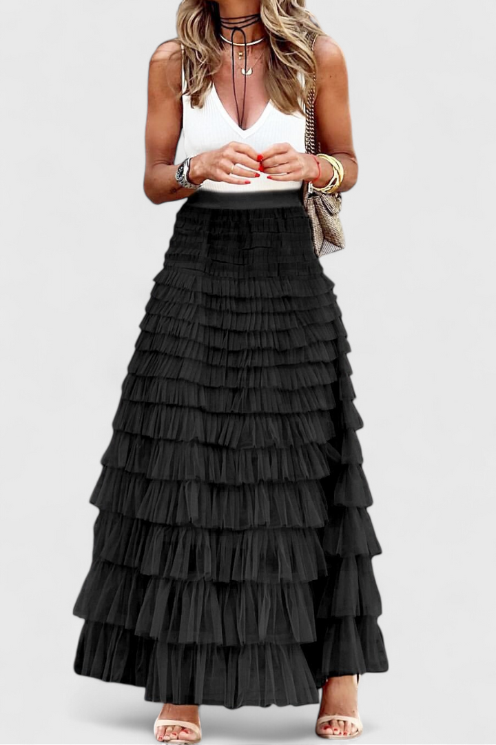 Falda Larga de Tul Vintage Capucine