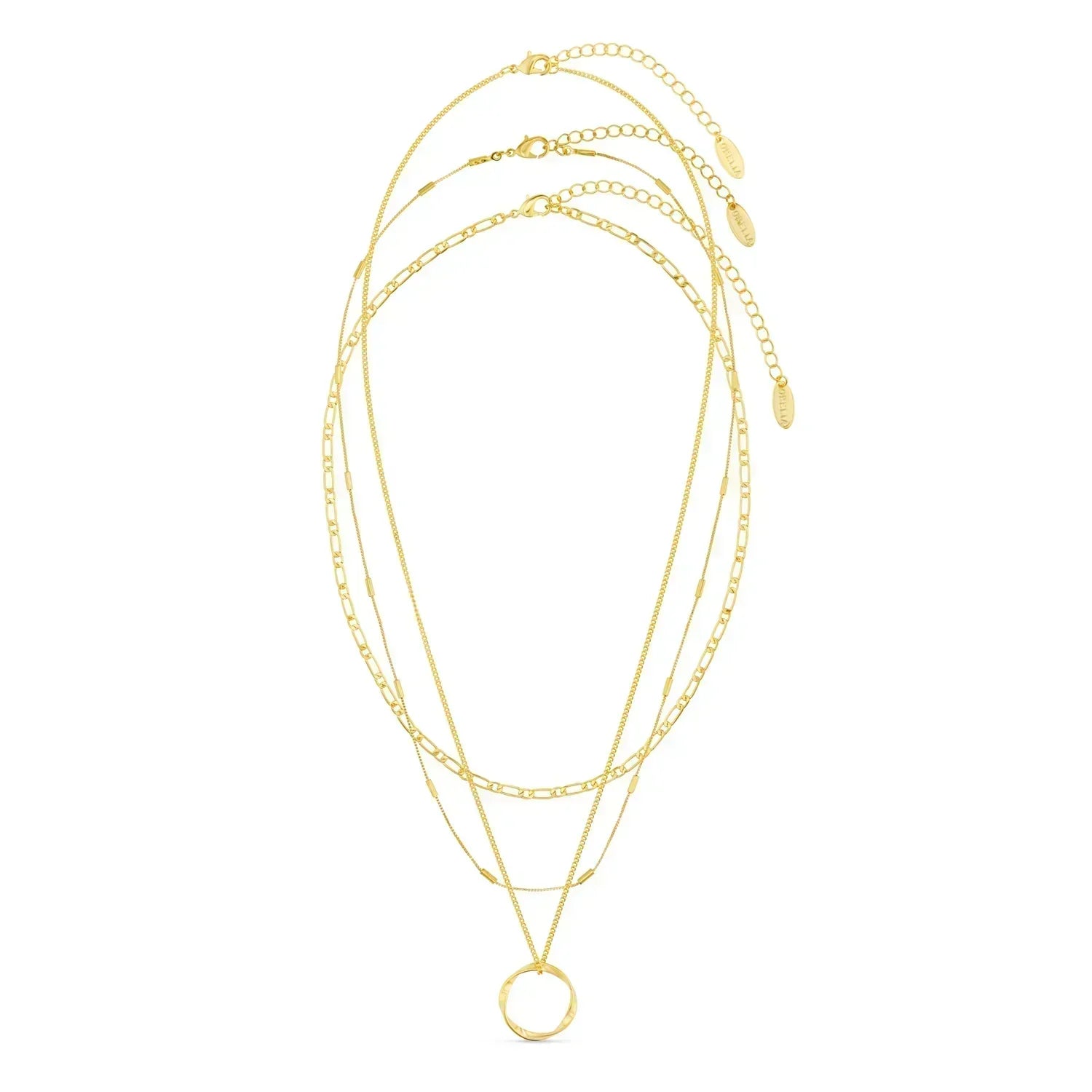 Collar dorado con colgante elegante y estructurado - Raúl & Sara Madrid