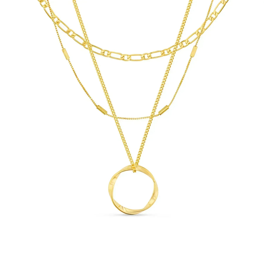 Collar dorado con colgante elegante y estructurado - Raúl & Sara Madrid