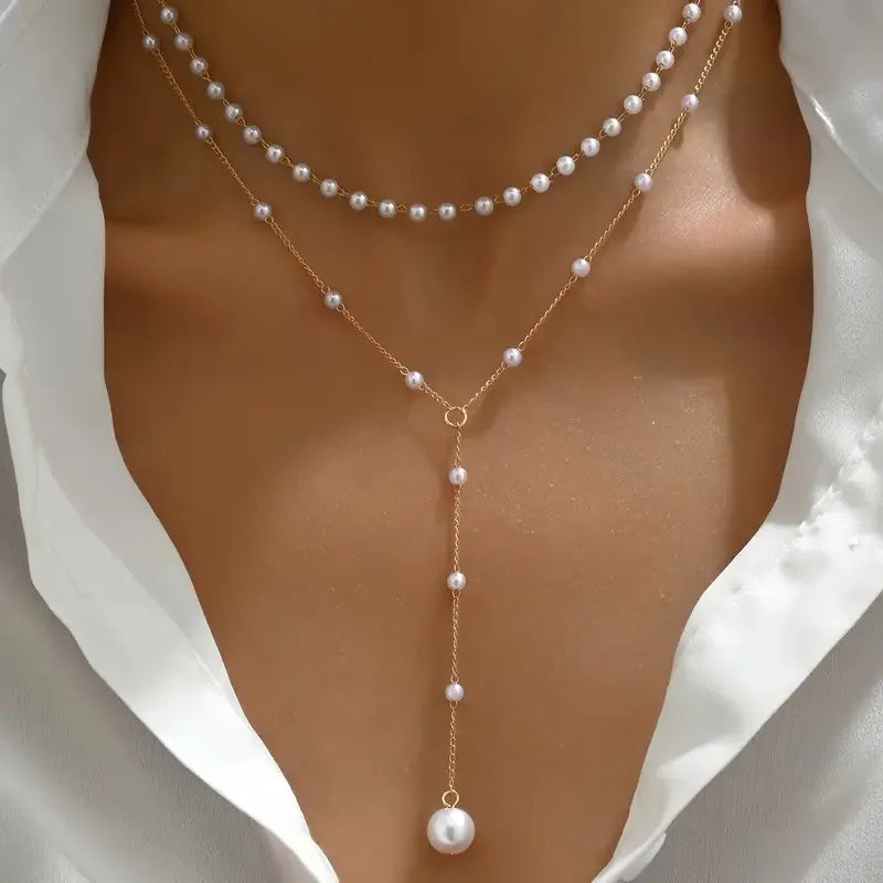 Collar de dos hileras de perlas con colgante - Raúl & Sara Madrid