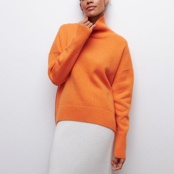 Katrielle - Snug High-Neck Knit Sweater