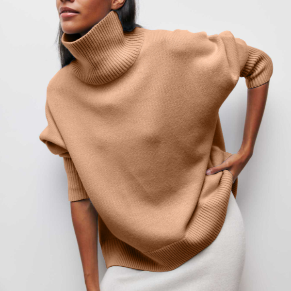 Katrielle - Snug High-Neck Knit Sweater