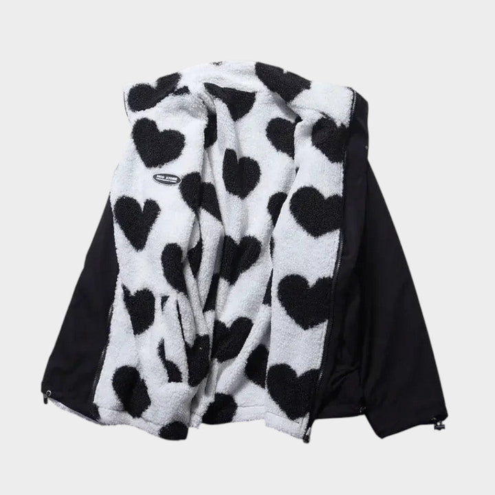 Dianne™ | Chaqueta Reversible con Estampado de Corazones y Diseño Confortable