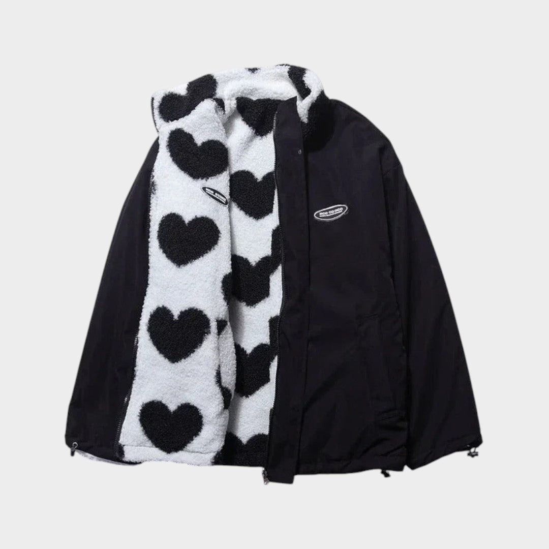 Dianne™ | Chaqueta Reversible con Estampado de Corazones y Diseño Confortable
