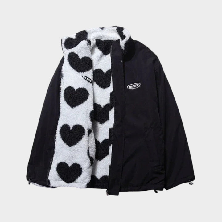 Dianne™ | Chaqueta Reversible con Estampado de Corazones y Diseño Confortable