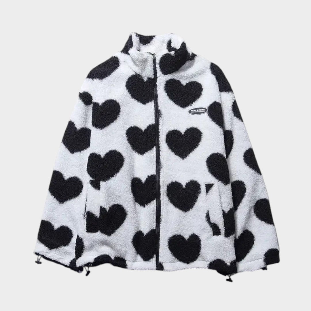 Dianne™ | Chaqueta Reversible con Estampado de Corazones y Diseño Confortable