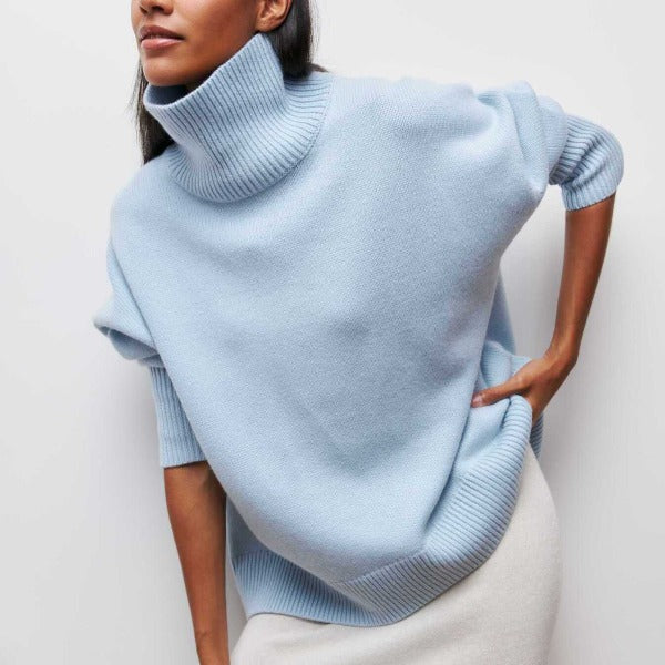 Katrielle - Snug High-Neck Knit Sweater