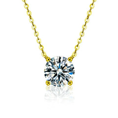Collar de zirconio con baño de oro de 18k en plata - Raúl & Sara Madrid