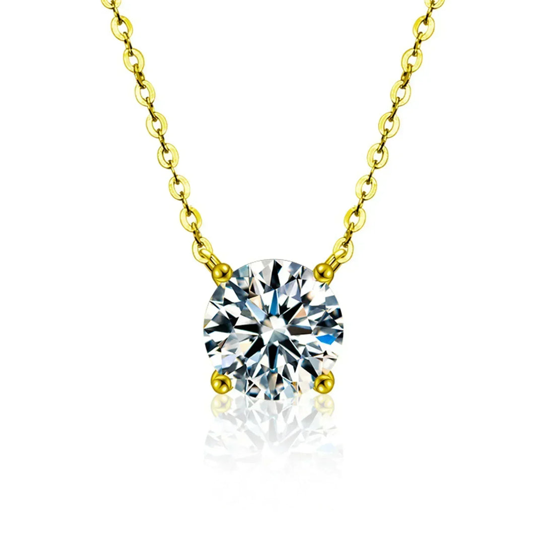 Rafaela - Collar de zirconio con baño de oro de 18K en plata