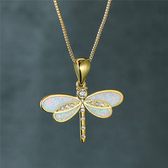 Collar dorado en forma de mariposa con ópalo - Raúl & Sara Madrid