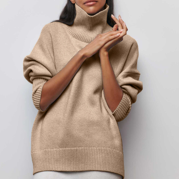 Katrielle - Snug High-Neck Knit Sweater