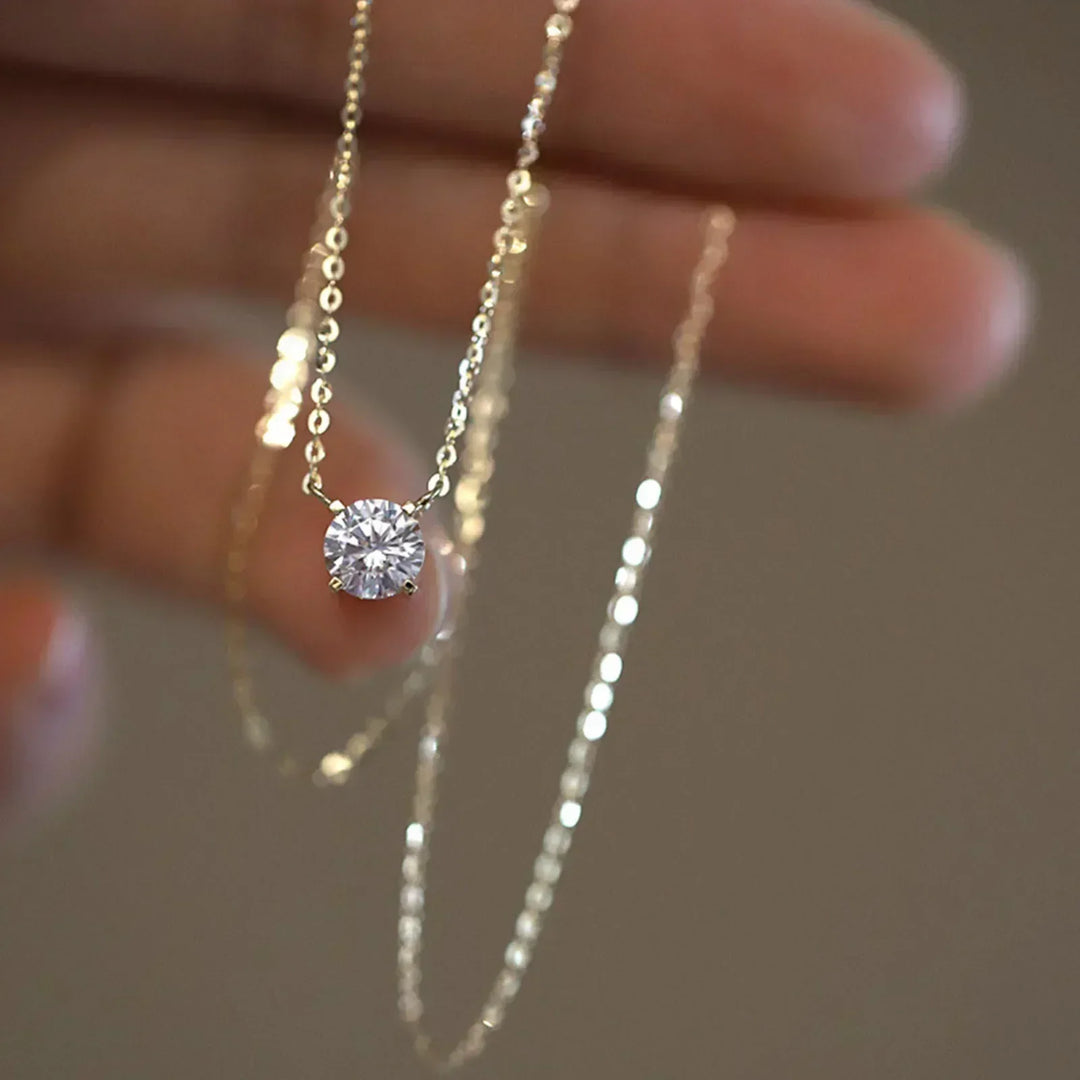 Rafaela - Collar de zirconio con baño de oro de 18K en plata