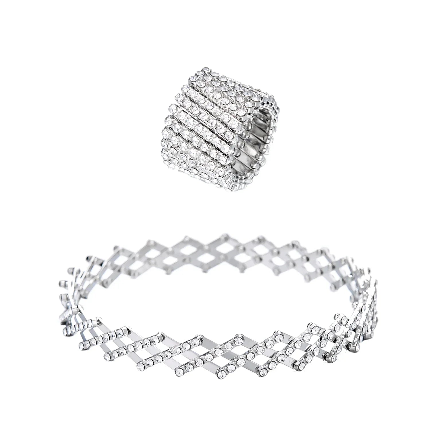 Diana - Conjunto de Anillo y Pulsera en Plata