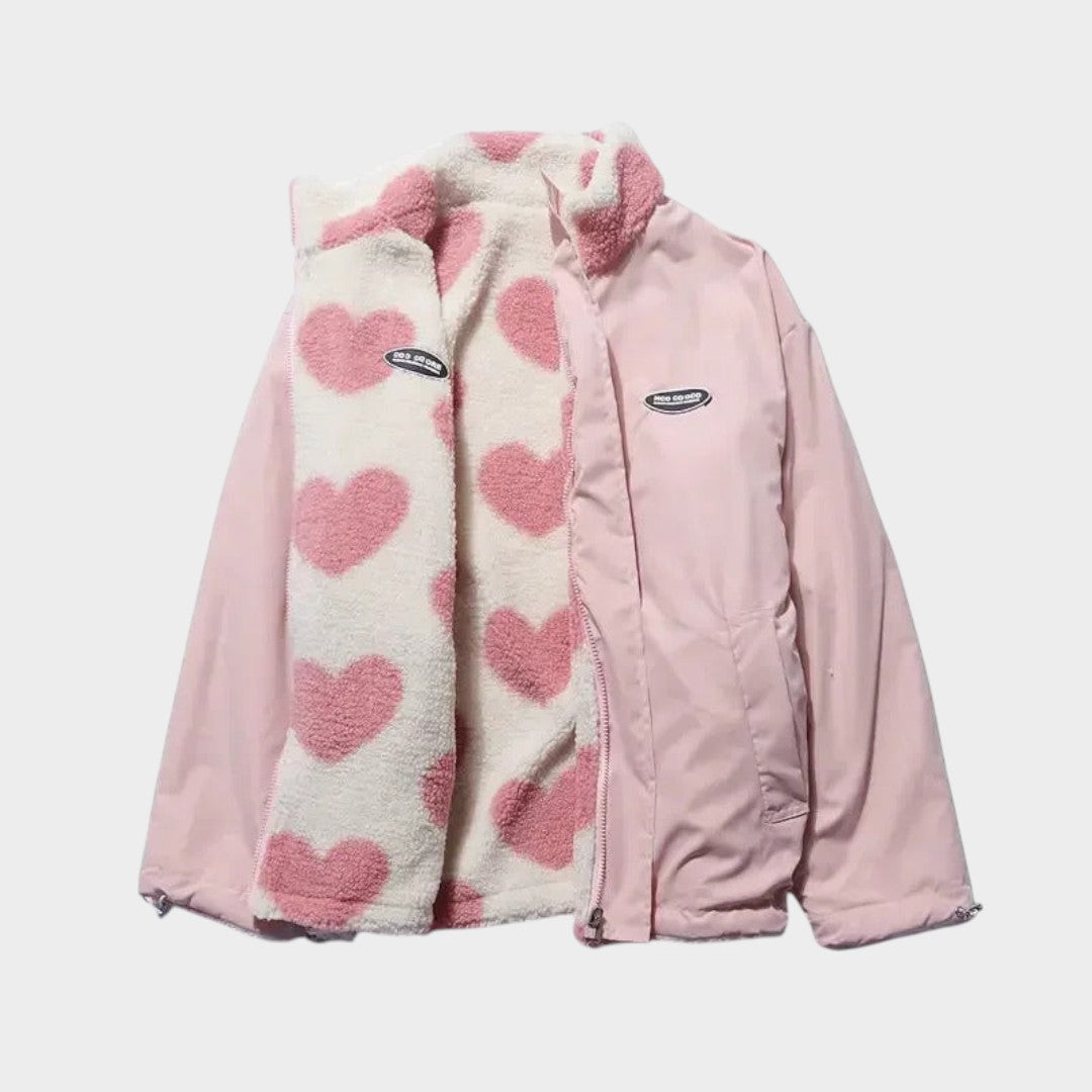 Dianne™ | Chaqueta Reversible con Estampado de Corazones y Diseño Confortable