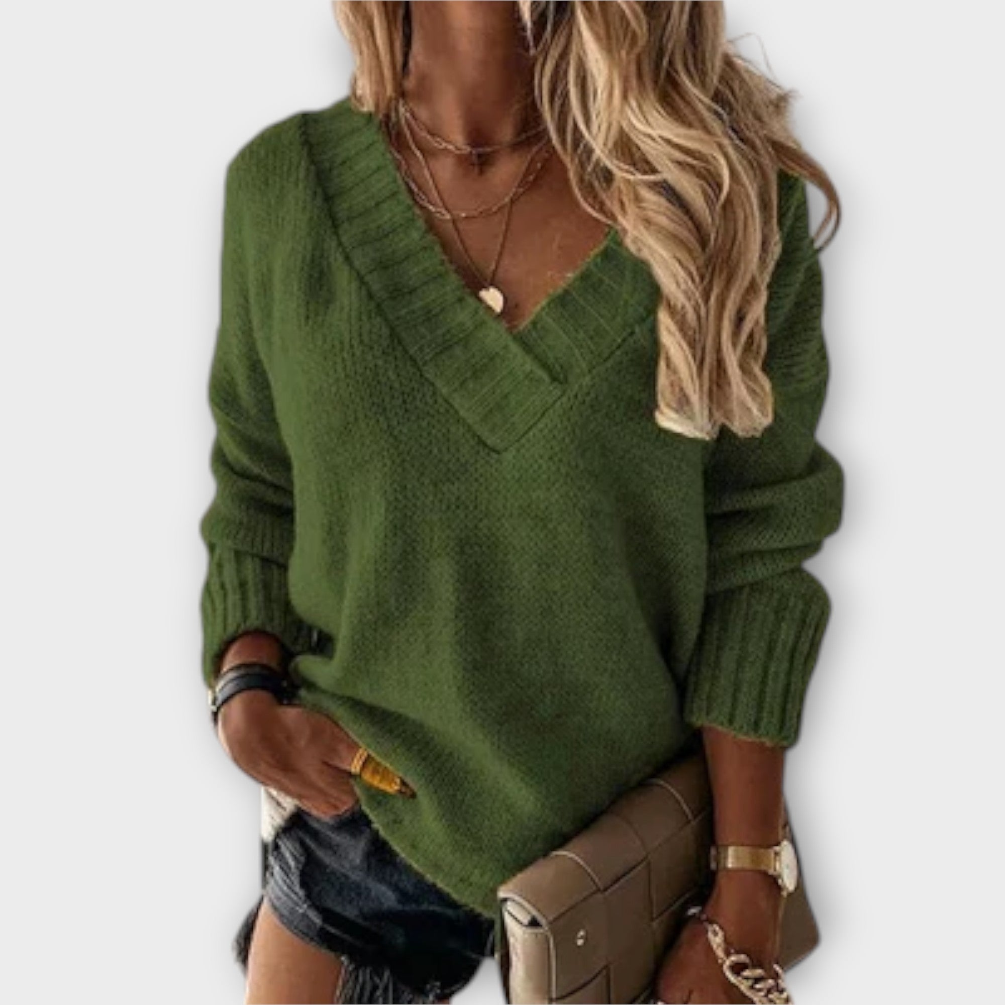 Jane · Jersey de punto con escote en pico - Raúl & Sara Madrid